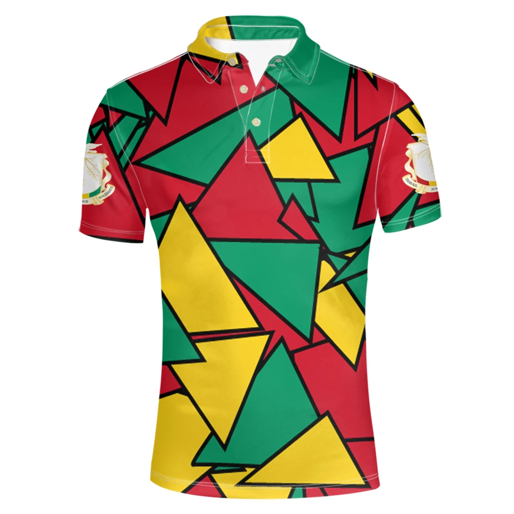Guinea Free Custom Made Name Number Guinee Team Logo Lapel T Shirt Country Travel French Nation Guinean Flag Clothes