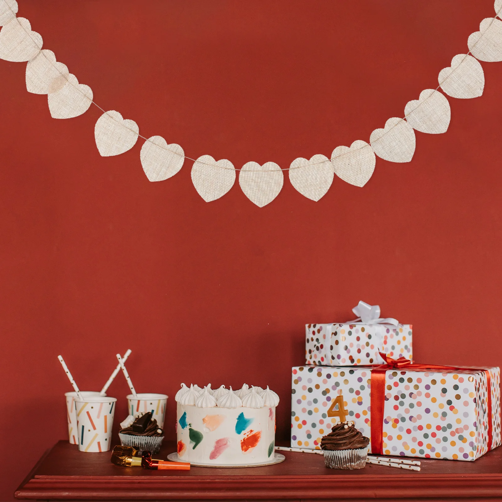 

Heart Burlap Bunting Banner 4M Diy Blank Garland For Wedding Shower Christmas Party Decor Outdoor Indoor Use Diy