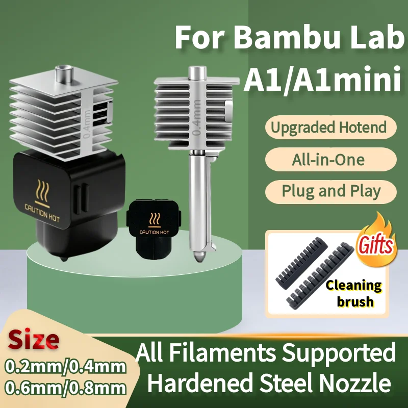 

For Bambu Lab A1/A1MINI Nozzle Hardened steel Integrated A1 Hotend Kit High-Precision A1 Nozzles for Bambu Lab A1/A1MINI