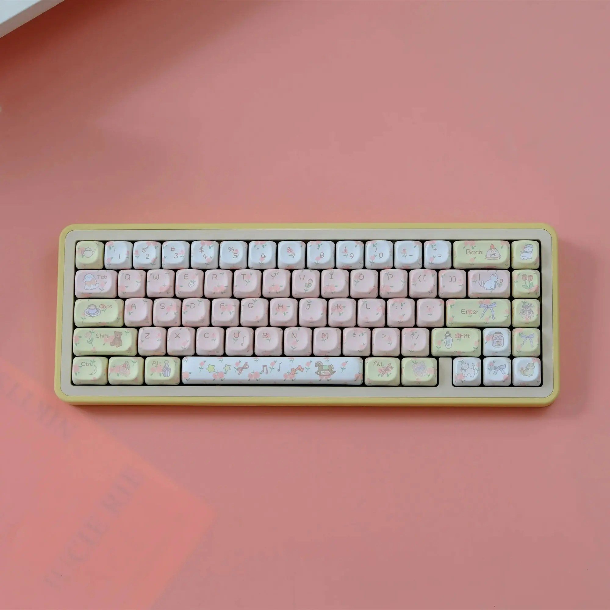 

Spring Gifts 132 Keys Keycaps Set PBT Material MOA Profile DYE-SUB Wooting Personalized For CHERRY MX Switch Mechanical Keyboard