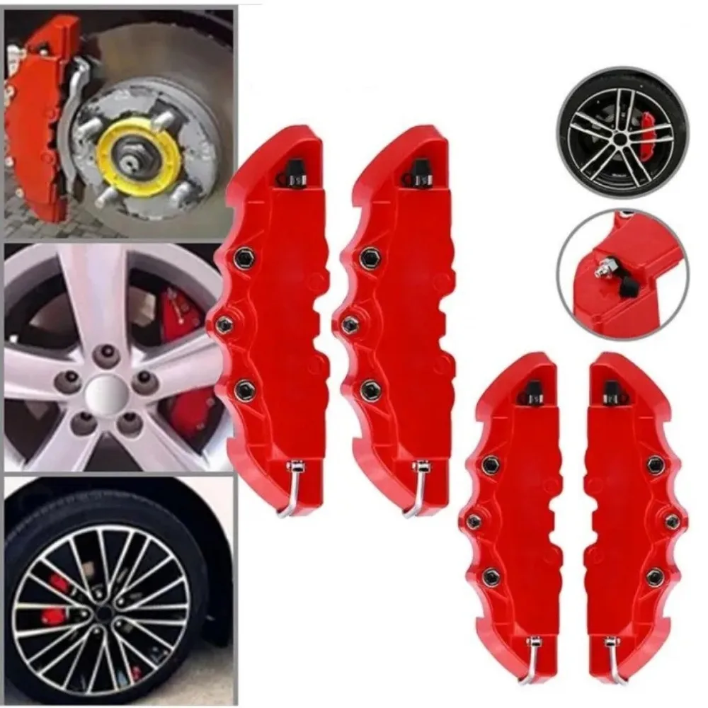 2pcs 3D Car Disc Brake Caliper Covers Universal ABS Modified Wheel Decor Auto Brake Disc Covers Front and Rear Accessories Kits