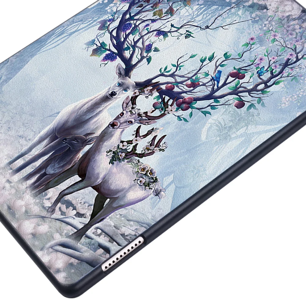 Case Voor Huawei Mediapad T3 10/T5 10 / M5 Lite 8 10.1 "/M5 10.8" Duurzaam gedrukt Herten Patroon Mode Tablet Hard Shell Cover