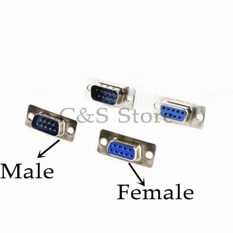 10PCS DB9 Female Male PCB Mount serial port Connector Solder Type D-Sub RS232 COM CONNECTORS 9pin socket 9p Adapter FOR PCB
