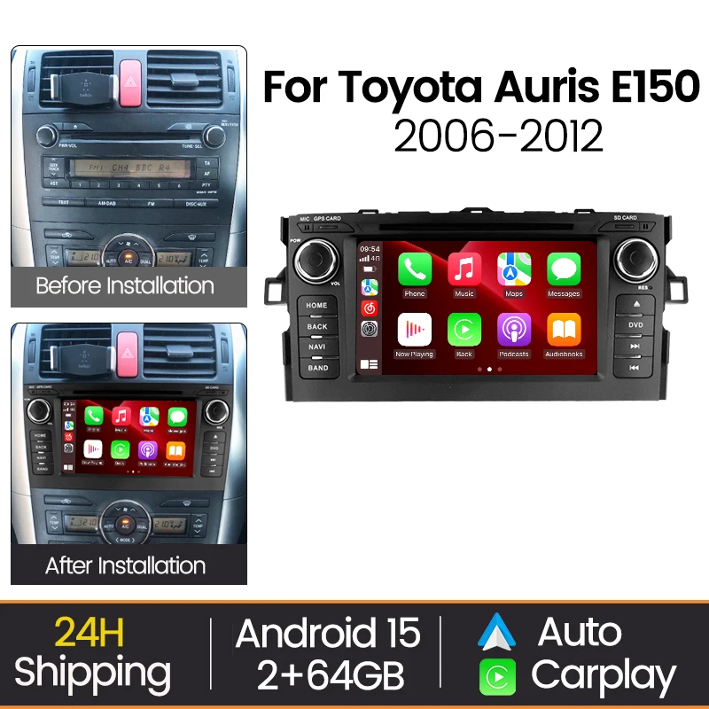 

MEKEDE 7" Android 15 Wireless Carplay Car Radio Stereo For Toyota Auris 2006 - 2012 Car Multimedia Player BT GPS Android Auto