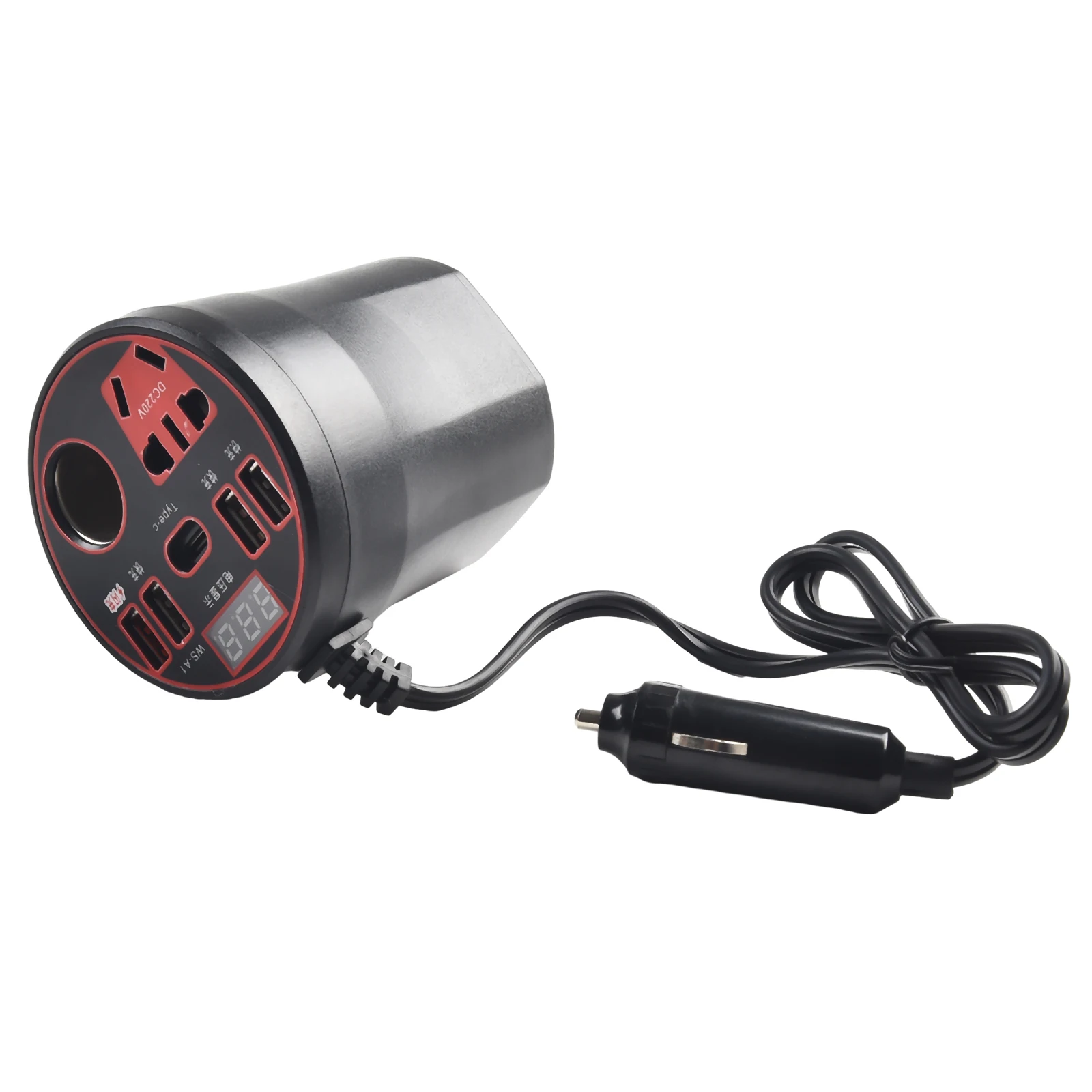 12V/24V Inverter Fast Charger Automatic Power-off Chargeable On Multiple Devices MAX 200W Output For Cars Fast Charging