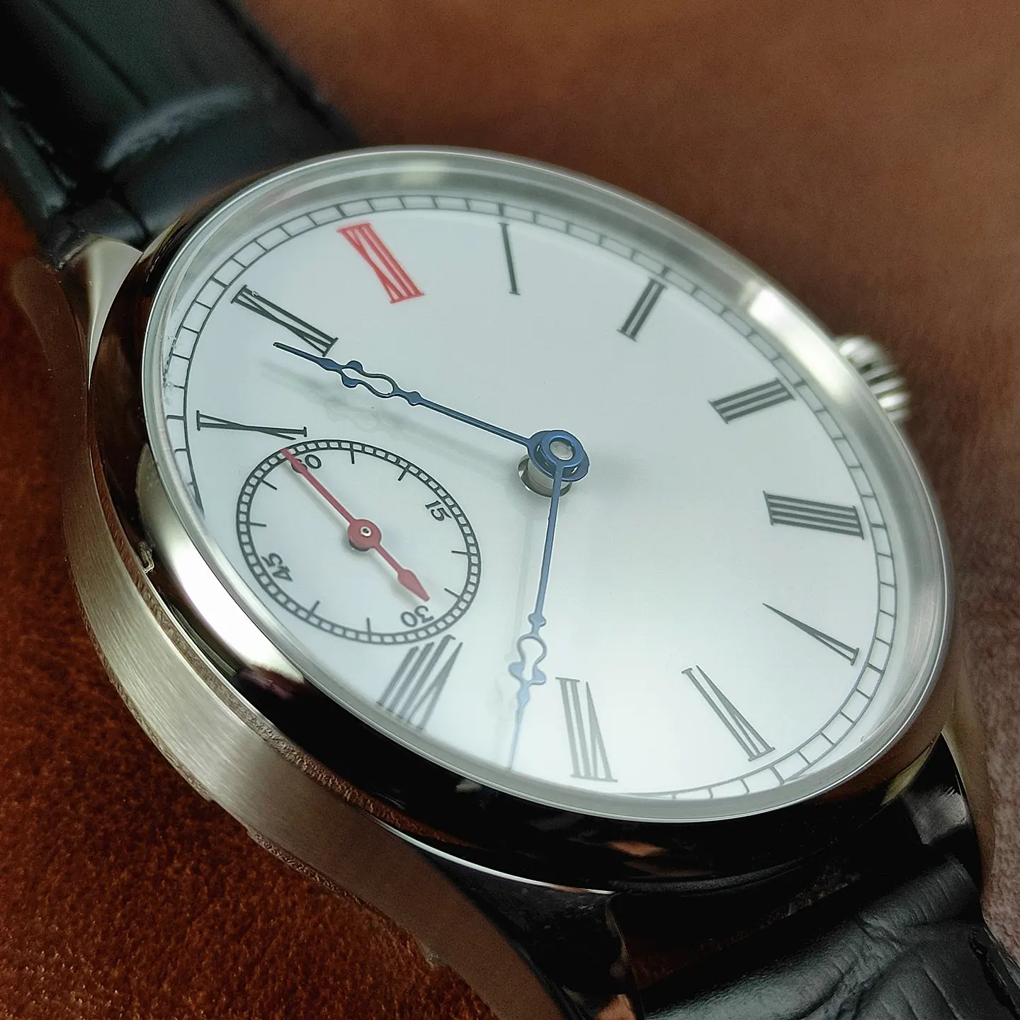 40mm Men's Business Manual Mechanical Watch Sea-Gull ST3621 Movement Genuine Leather Waterproof Wristwatch