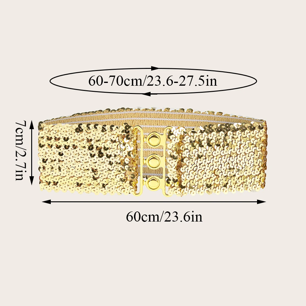 Glitter Women\'s Belt Elastic Waist Belt Jeans Dress Waistbands Metal Buckle Wide Corset Belts For Women Waist Strap ремень