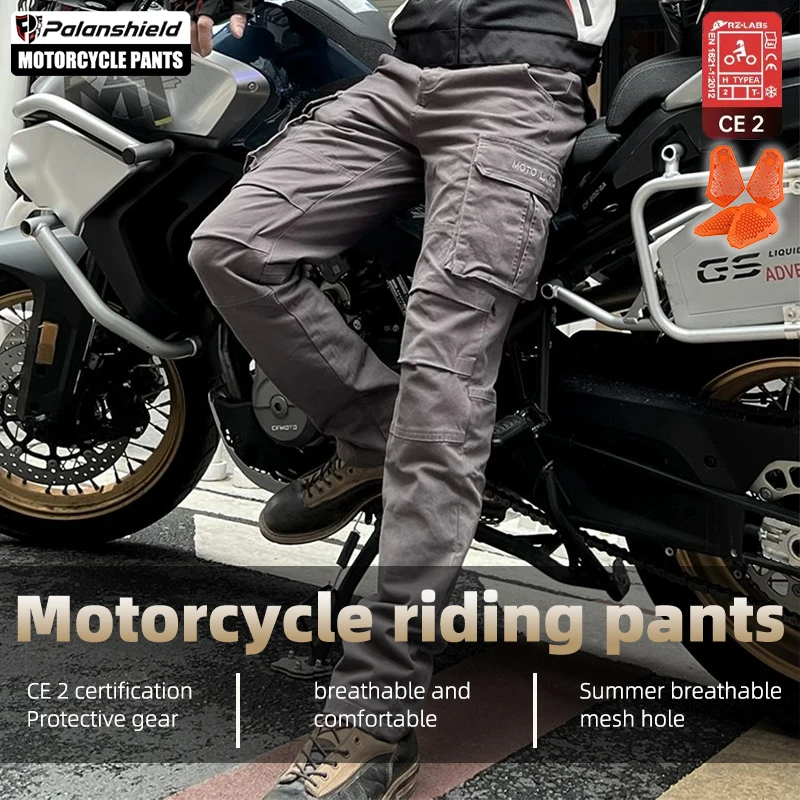 Pantalones de motociclismo, anticaída y antistrappo, equipo de protección desmontable, pantalones de carreras todoterreno Retro para todas las estaciones