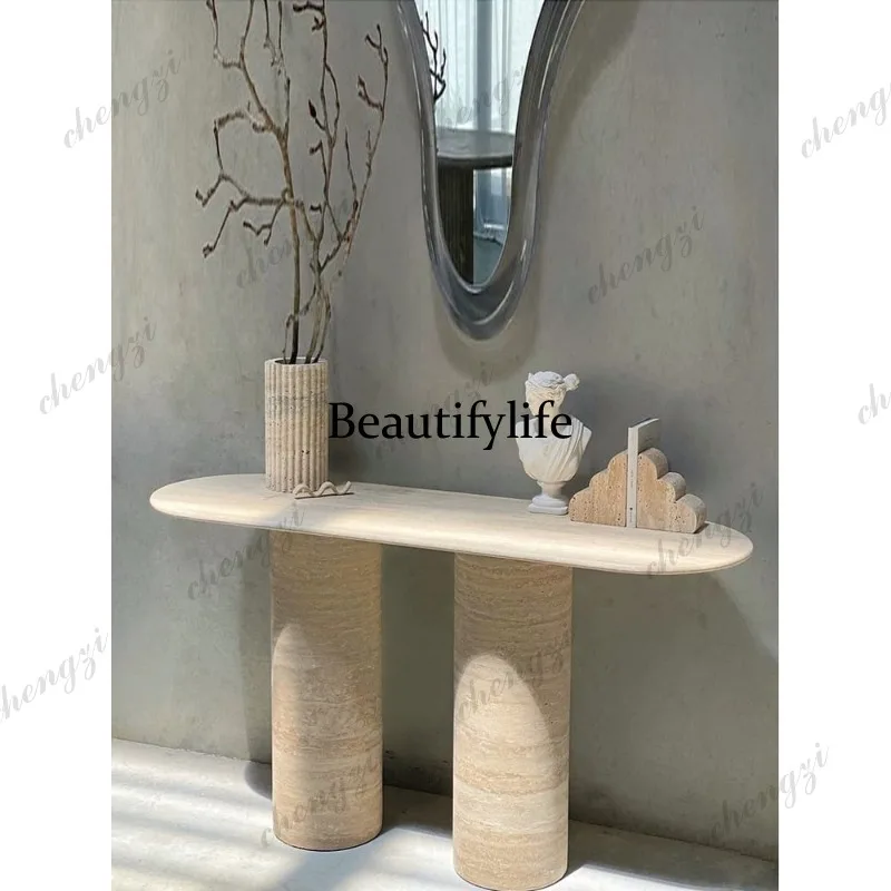 A73 Nordic marble entrance table Modern simple light luxury corridor aisle entry against the wall Super narrow entrance platform