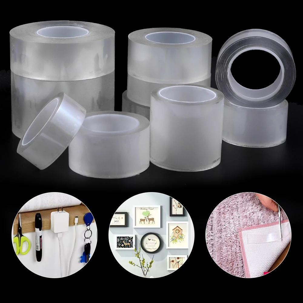 Nano Tape Super Strong Double Sided Tape Extra Strong Adhesive Non-slip Tape Waterproof Transparent Tape for Kitchen Bathroom