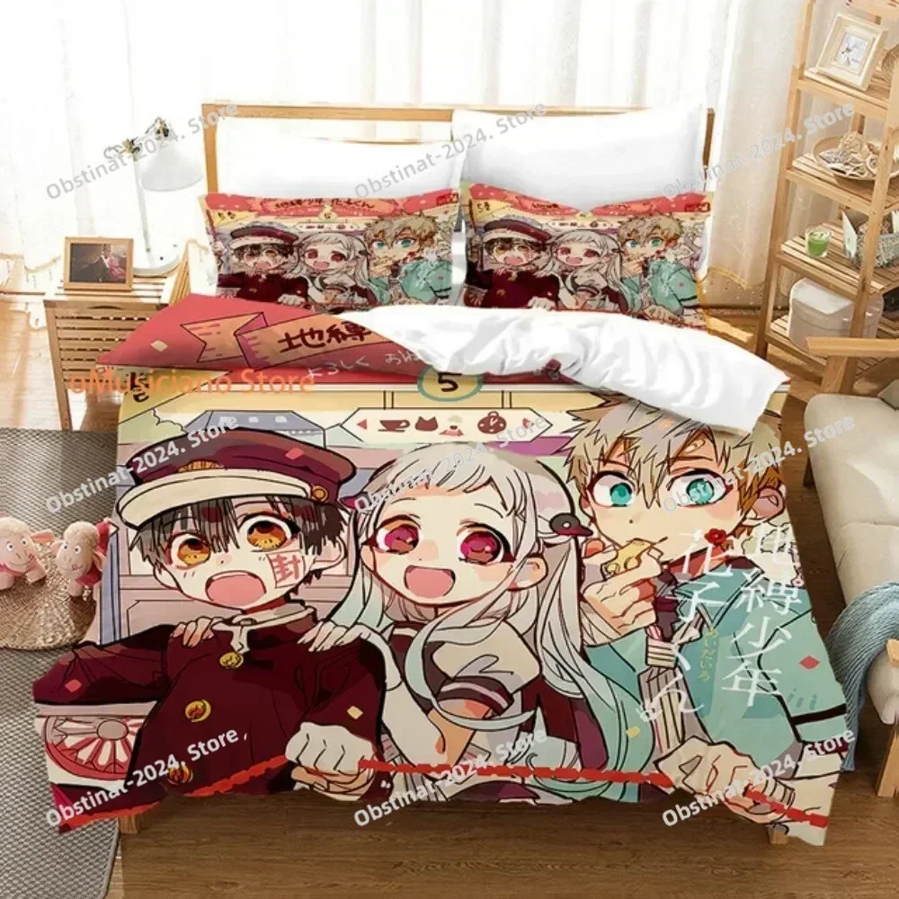 Hot Ground-Bound Boy Hanako-Kun Toilet-Bound Bedding Set Anime Duvet Cover Sets Comforter Beding Double Size Adults Kids Gift