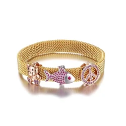 Ladies Bracelets Stainless Steel Spring Bracelets Elastic Bracelet Slingshot Wristband Mesh Bracelet Couple Jewelry Wholesale