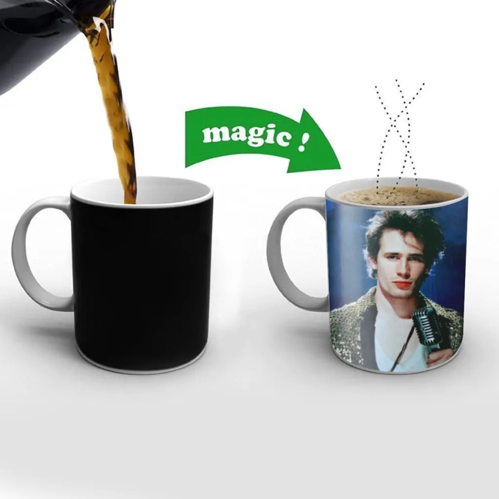 Retro Jeff Buckley Pop Singer Coffee Mugs Creativ Color Changing Milk Tea Cup Ceramic Magic Heat Sensitive Mug Gifts