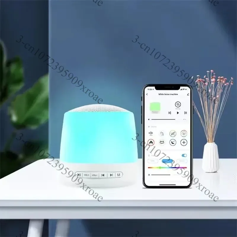 Smart White Noise Sleep Machine 34 Soothing Sounds Adjustable Night Light App Controlled Compatible With Alexa Google