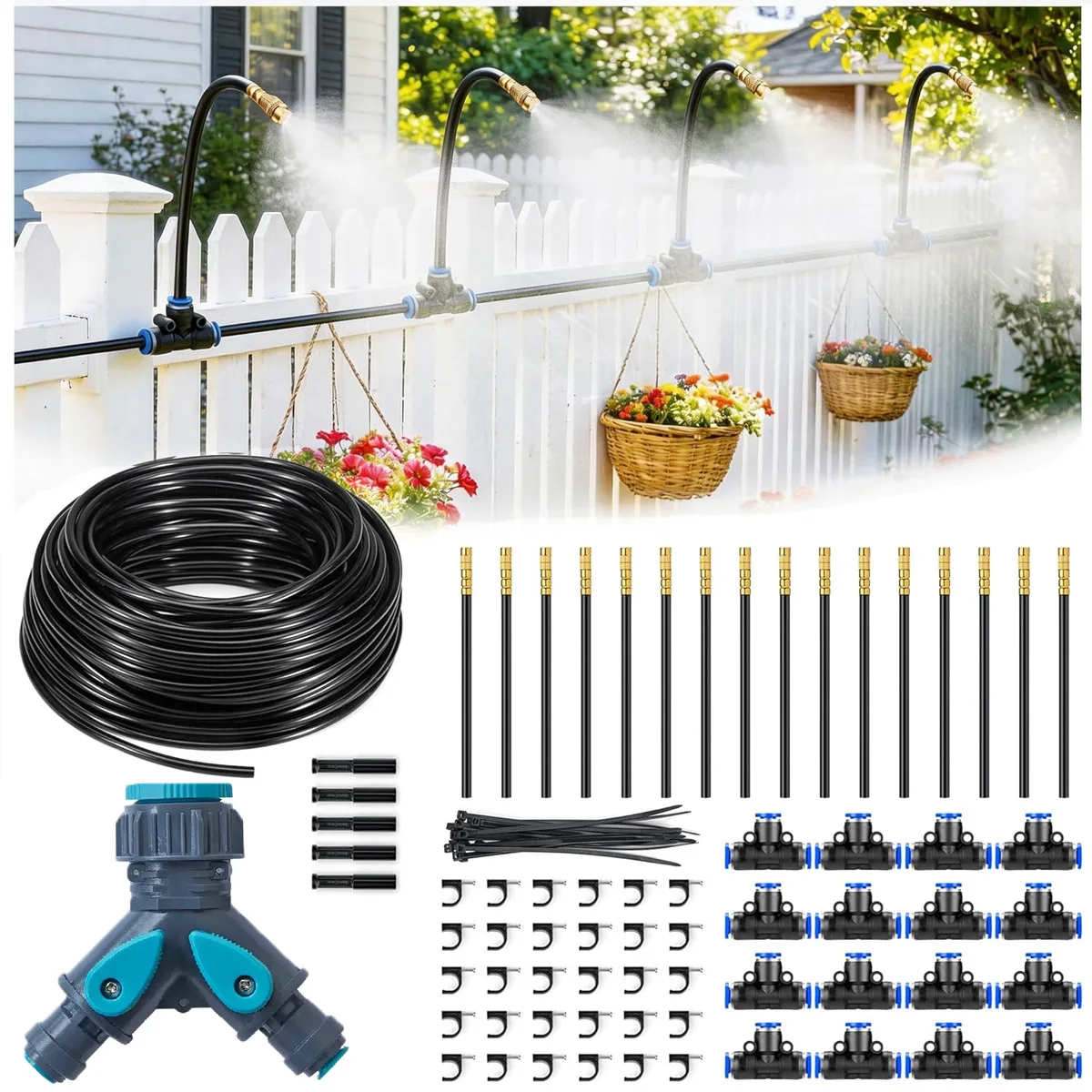 6mm Bewässerungssystem-Set Flexible Universaldüse Einstellbarer Sprinkler für Garten- und Blumenbewässerung