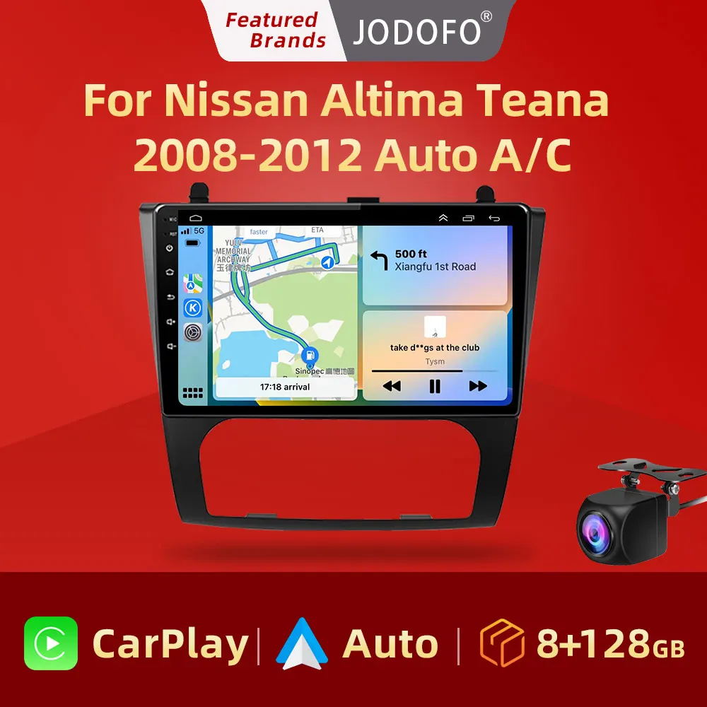 

8G + 128G Carplay AI Android 12 для Nissan Altima Teana 2008 2009 2010 2011 2012, автомобильное радио, стерео плеер, GPS-навигация, мультимедиа