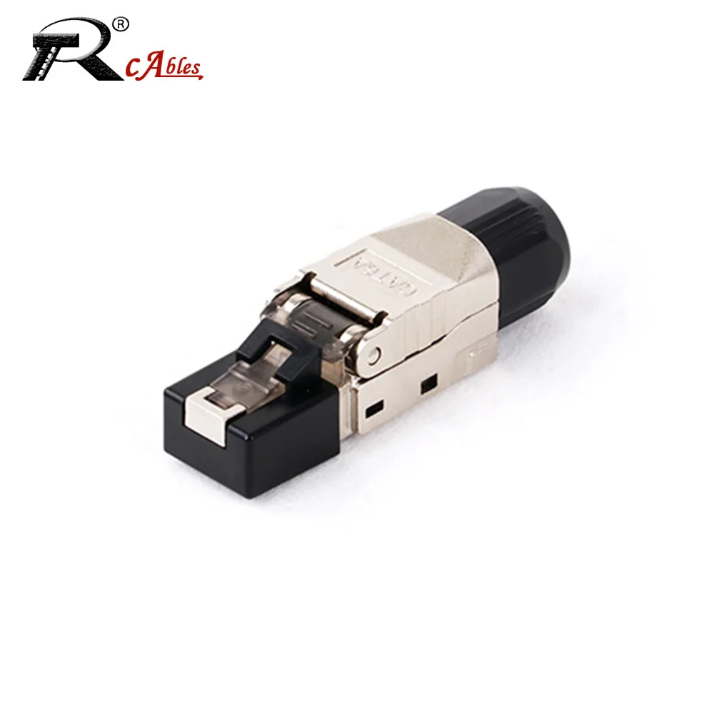 1pc STP Industrial Grade RJ45 CAT6A Ethernet Plug Network RJ45 8P8C Connector,Zinc Alloy Shielded Ethernet Termination Plug