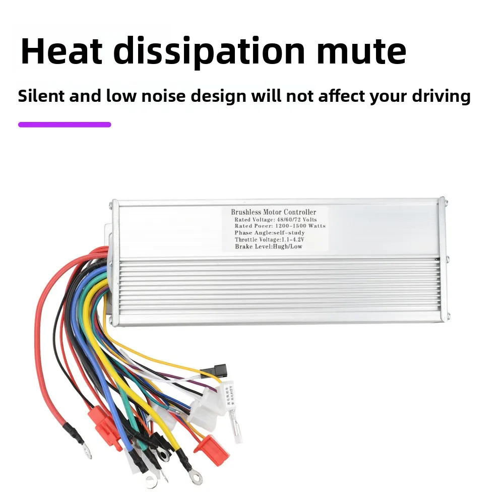 

48V 60V 72V 1200W-1500W Smart Dual-Mode Electric Bike 3 Gear Speed Adjustable Brushless DC Motor Controller Silver