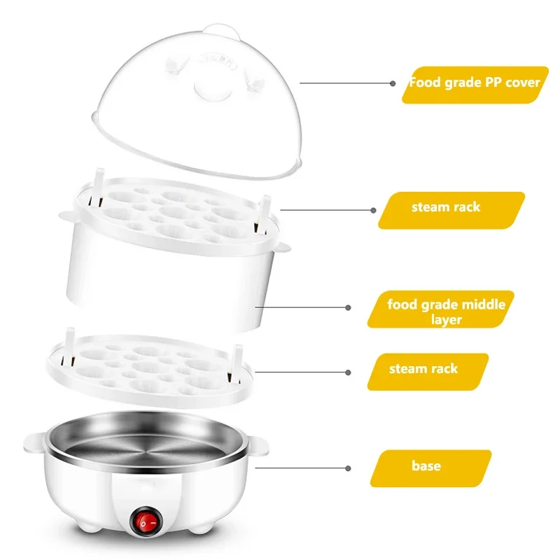 หม้อต้มไข่ไฟฟ้า Universal 7 หม้อต้มไข่ Steamer ไข่ทอดเครื่องมือทําอาหารเครื่องครัวเครื่องทําอาหารเช้า