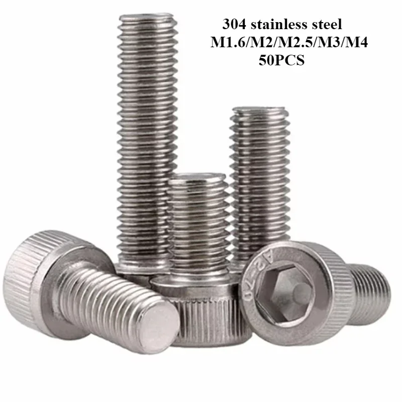 

Stainless Steel Allen Bolt Piece Socket Head Cap Screws Fully Threaded M1.6 M2 M2.5 M3 M4 Extra Tank Ultra Long 3mm To 100mm