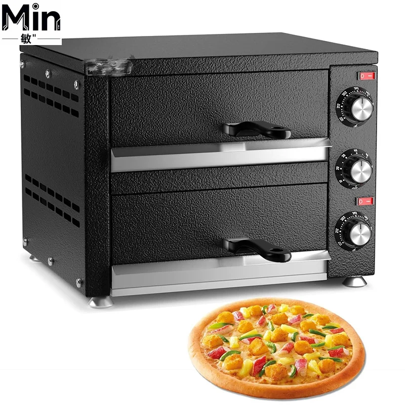 12 Inches Commercial Double Pizza Oven Outdoor Barbecue Oven Commercial Kitchen Baking Oven for Restaurant Food Business