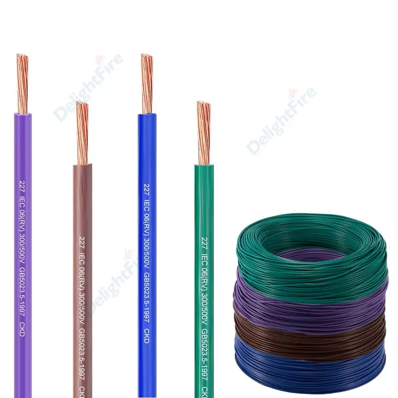 Copper Wire PVC Single-core Conductor Core RV Multi-strand Flexible Home Improvement Extension Power Cable For RC Models Devices