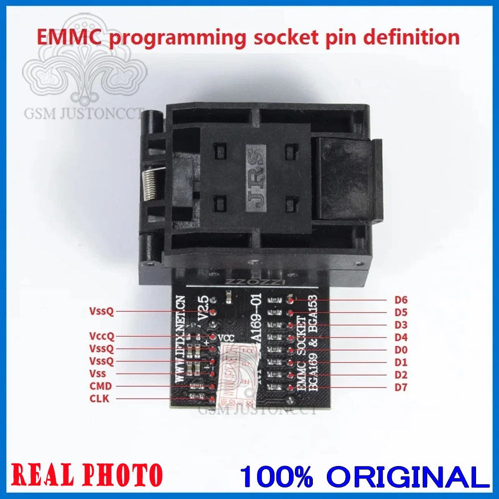 EMMC Adapter for Universal Programmer, BGA153, BGA169, burning seat, RT-BGA169-01, V2.5 Socket, Matrix for RT809H, TV, Mobile