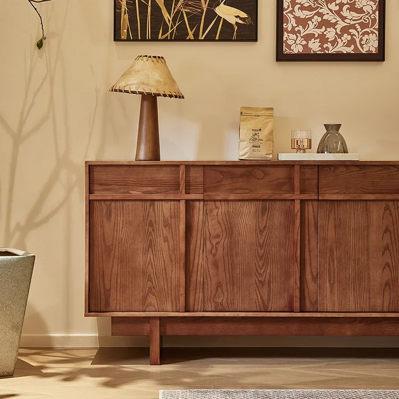 Mueble auxiliar de comedor de madera maciza, taquilla, mueble medieval contra la pared, mueble de entrada retro para salón