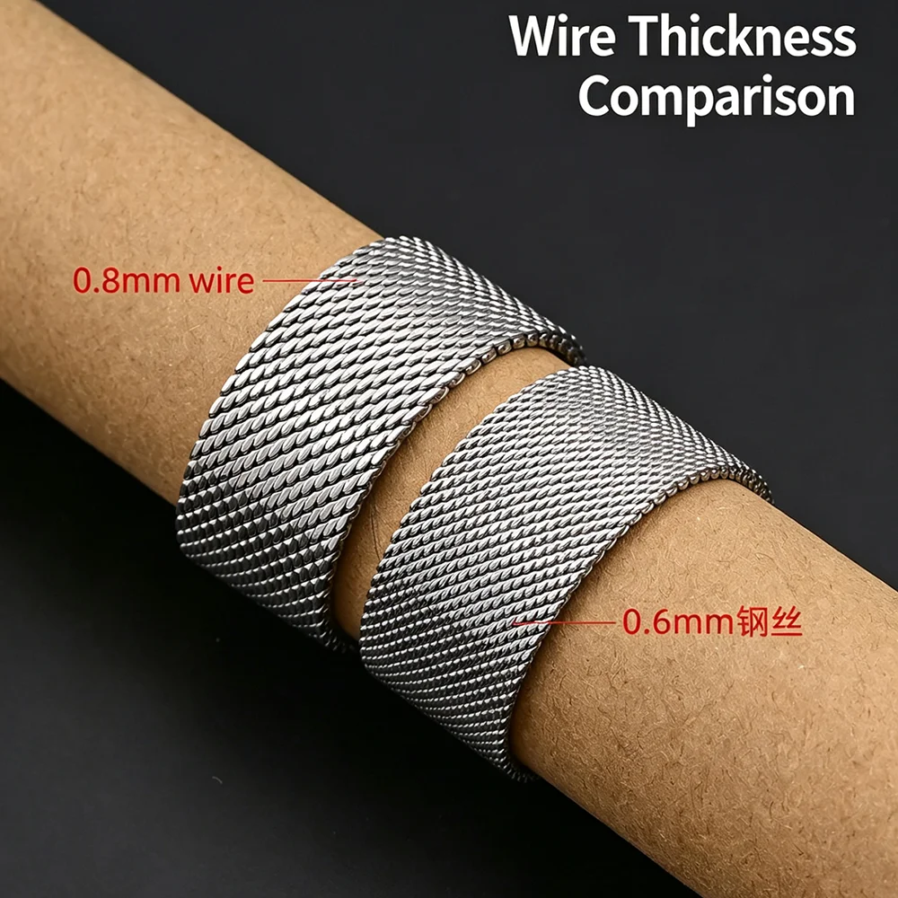 Luxury Waterproof 316L Stainless Steel Milanese Mesh Quick Release Watch Band Breathable Strap Bracelet 20mm 22mm