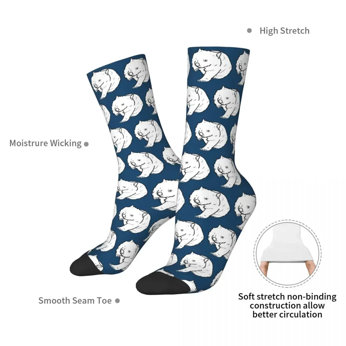 Australian Wombat Doodle Socks Harajuku Super Soft Stockings All Season Long Socks Accessories for Unisex Birthday Present