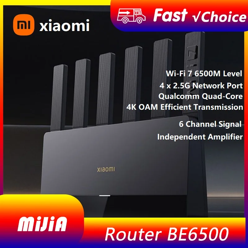 

Xiaomi mijia Router BE6500 Qualcomm Quad-Core Wi-Fi7 Mesh 2.5G Network Port IPTV OFDMA Game Accelerator Signal Amplifier Mi Home