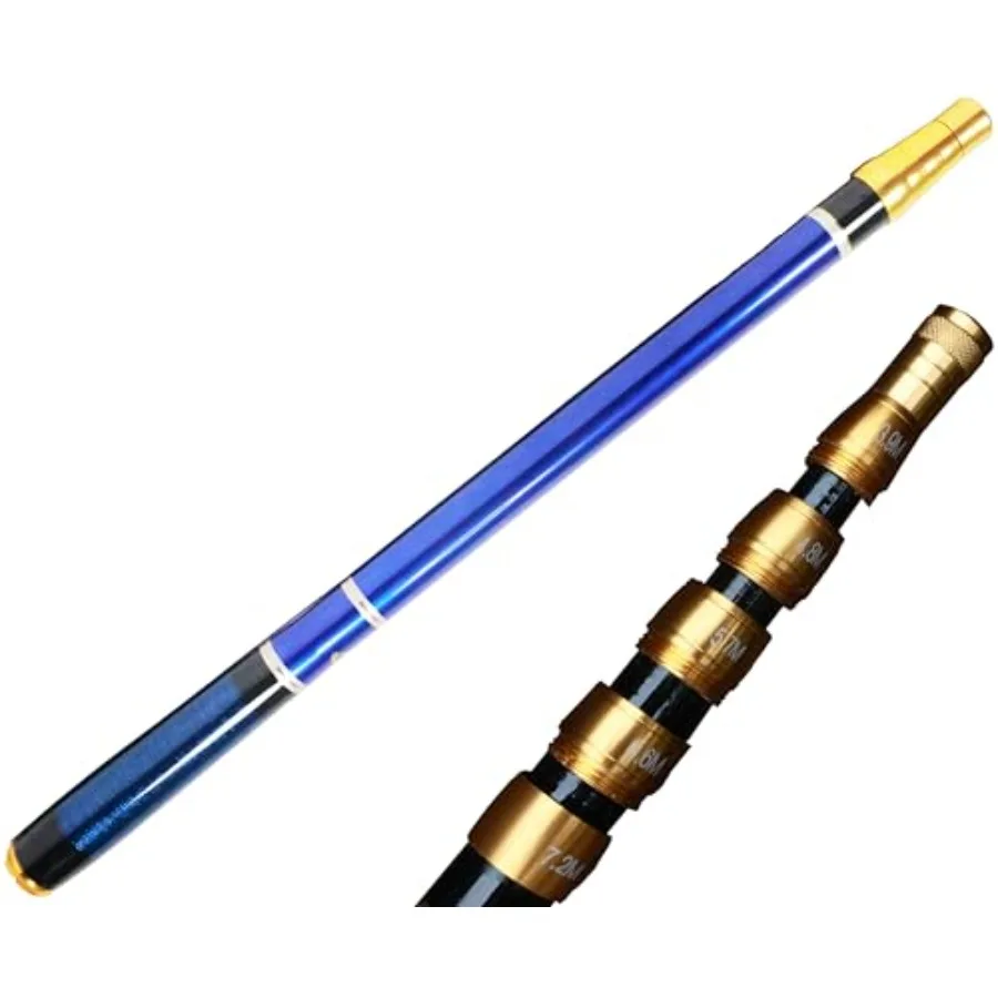 

Premium Carbon Fiber Tenkara Rod 8:2 Action Lightweight Collapsible Bass Crappie Stream Telescopic Rod 23FT with Zoom Rod Ultra