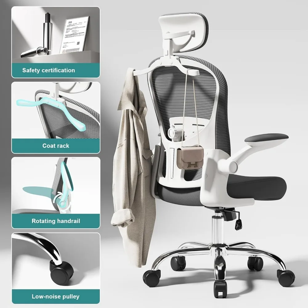 Fine-Tuned Comfort Chair with Liftable Seat, 4D Lumbar Support, Adjustable Armrests, Headrest and Hanging Feature for Enhanced S