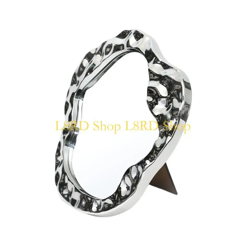 L8RD Portable Folding Desk Vanity Mirror with Stand Shower Shaving Cosmetic Mirror Cloud Makeup Mirror Desktop Makeup Mirror