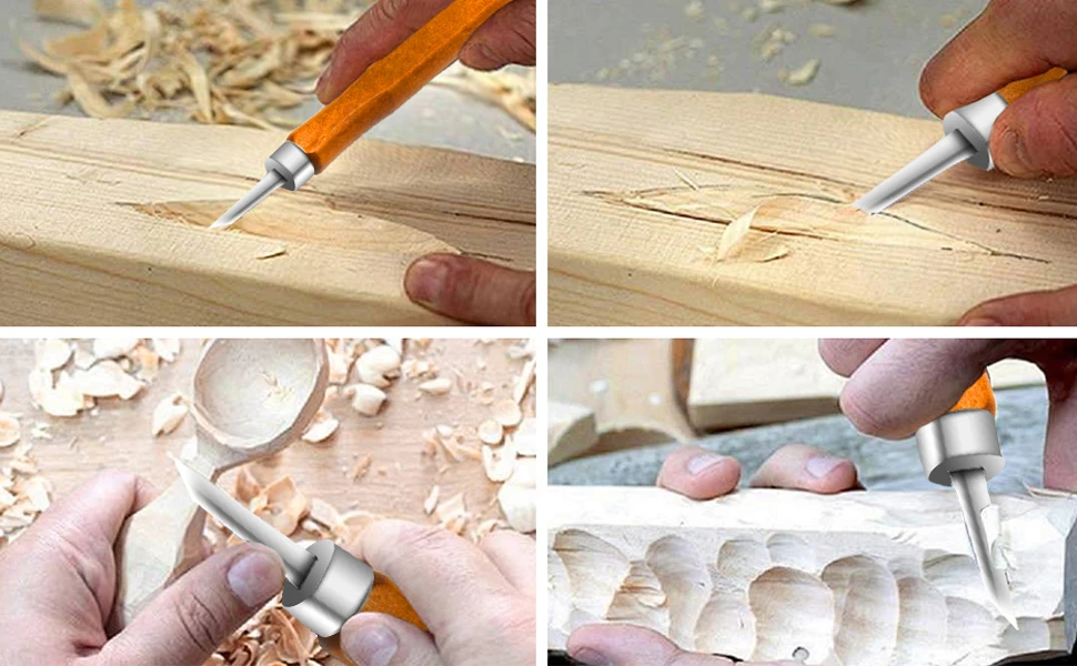 FEITA Professionelle Holzbearbeitung, Holzschnitzerei, Meißel, Messer, Bildhauerei, Messer-Set für Anfänger und Berufe, DIY-Handwerk, Gouges – Detail 3