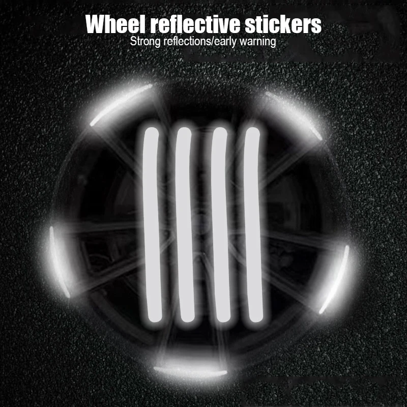 20Pcs Super Reflective Wheel Warning Sticker for Bicycle Motorcycle Car Wheel Hub Change Decorative Reflective Sticker