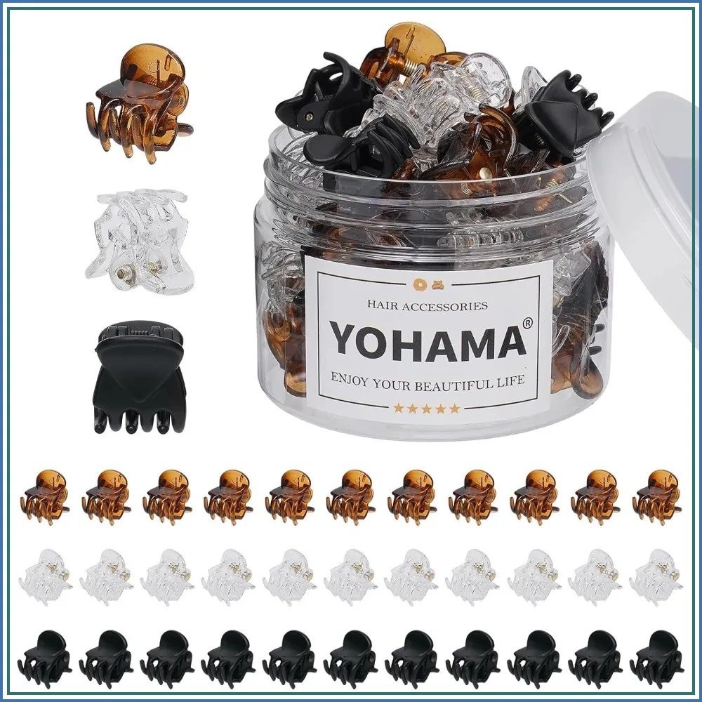 36 Pcs Mini Hair Claw Clips, Strong Grip, 3 Colors, Kids & Adults