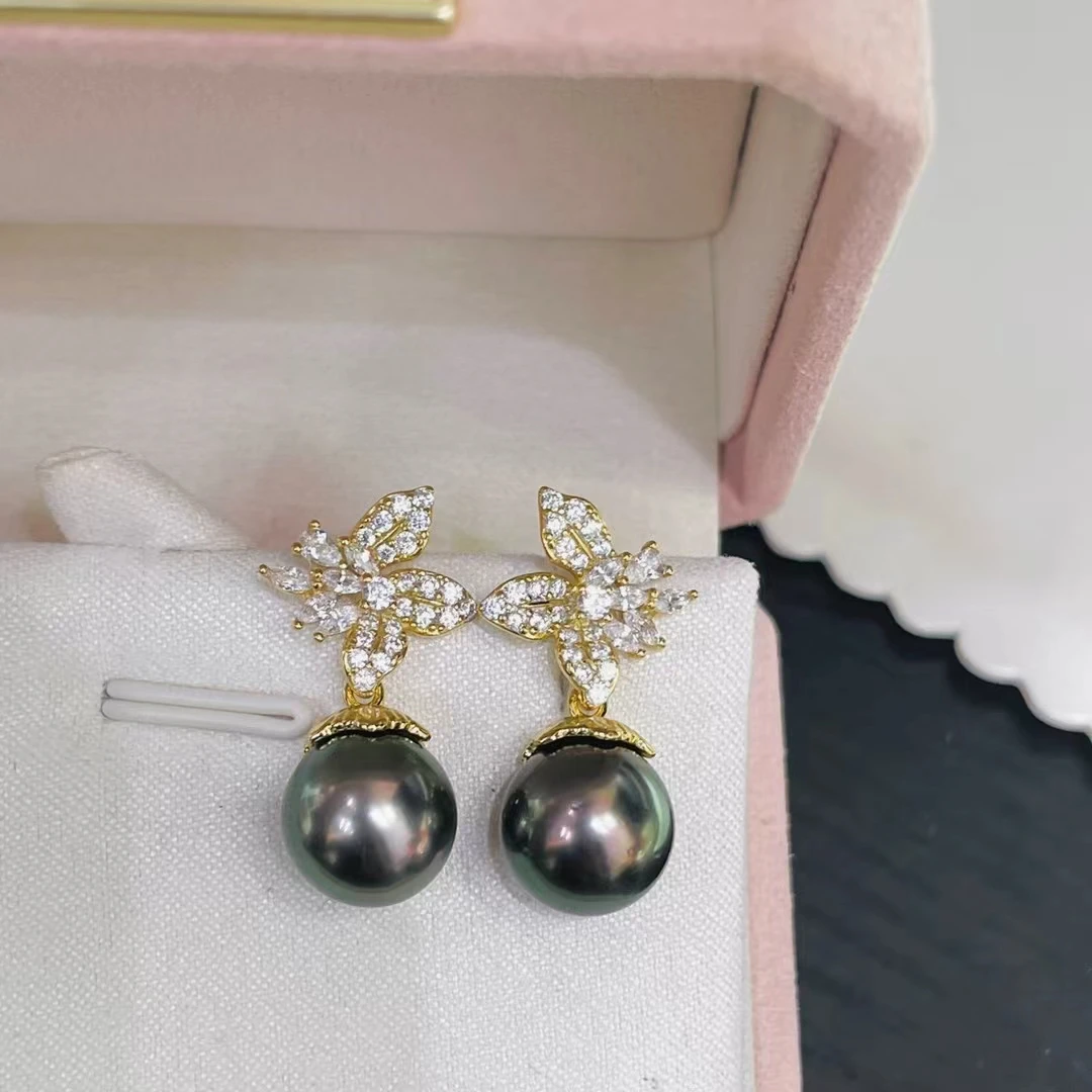 Wholesale 925 Sterling Silver Earrings Mount Findings Settings Base Mounting Parts Accessory for 9-10mm Pearls 5 pairs/lot