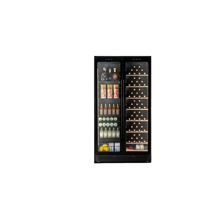 High-end wine cabinet constant temperature living room home ice bar embedded ultra-thin double door double temperature