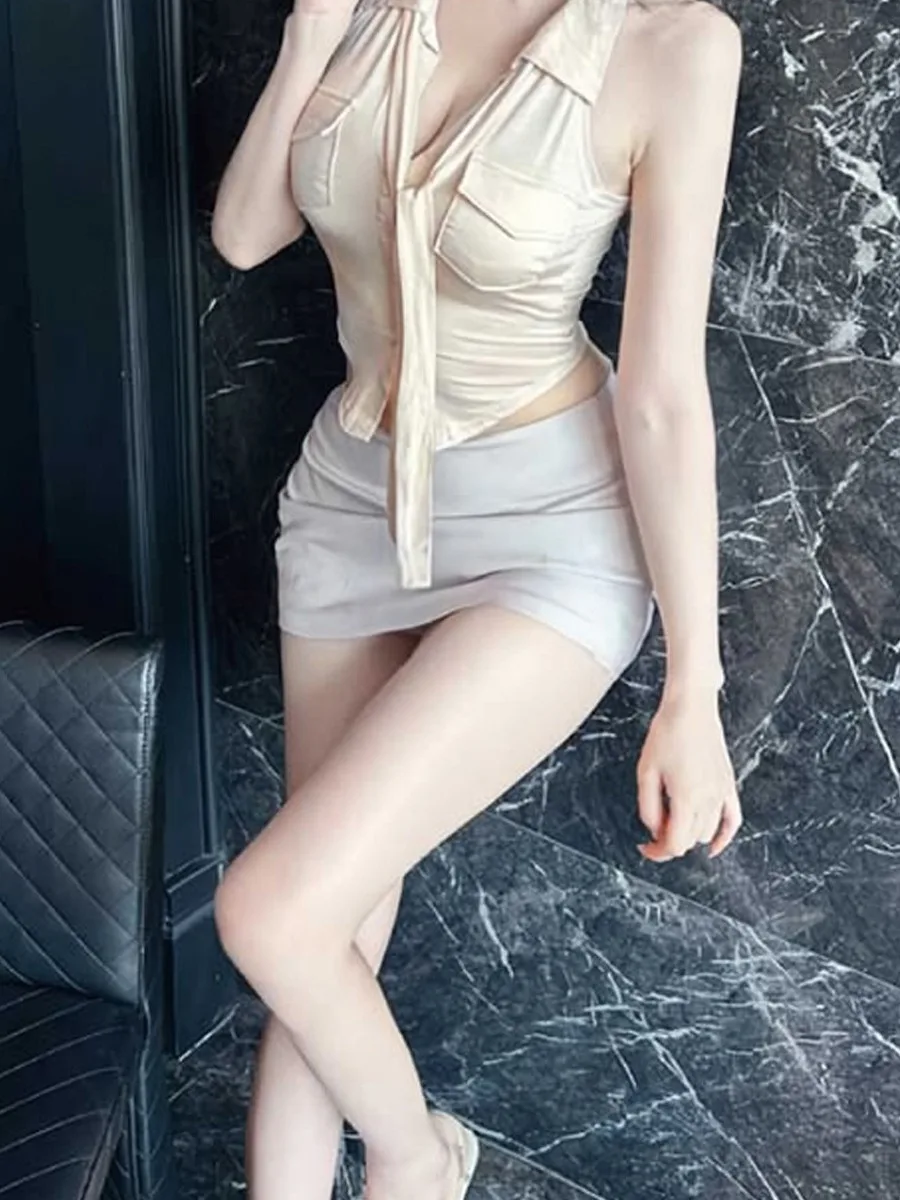 Dongda Gate New Arrival Pure Desirable Sexy Style Bodycon  Skirt with Safety Pants High Waist Zipper Closure Commute Ready