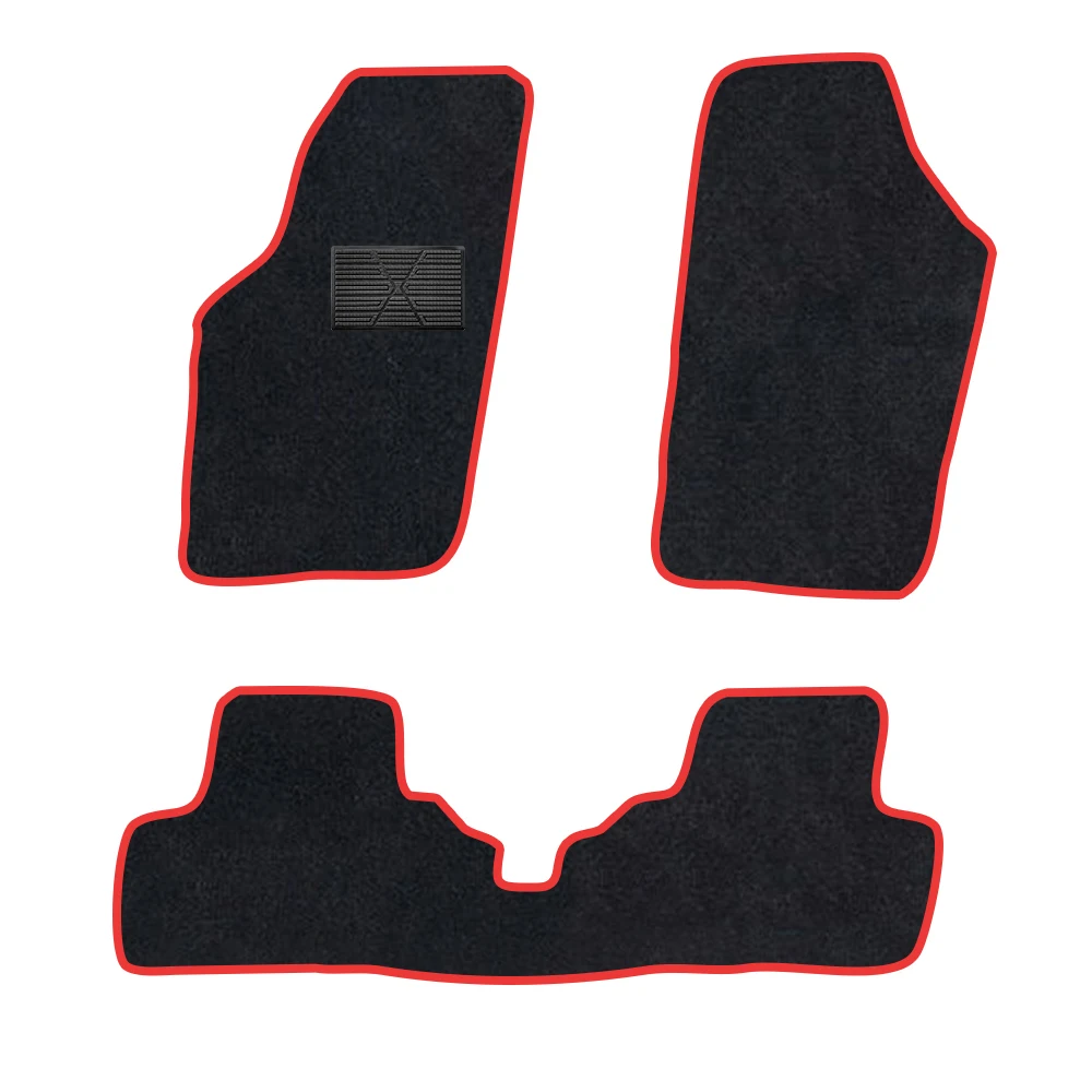 

Car Floor Mat For Citroen C3 2009–2016 SC A51 Polyester suede Anti Slip black Backing red Binding Trim Edge