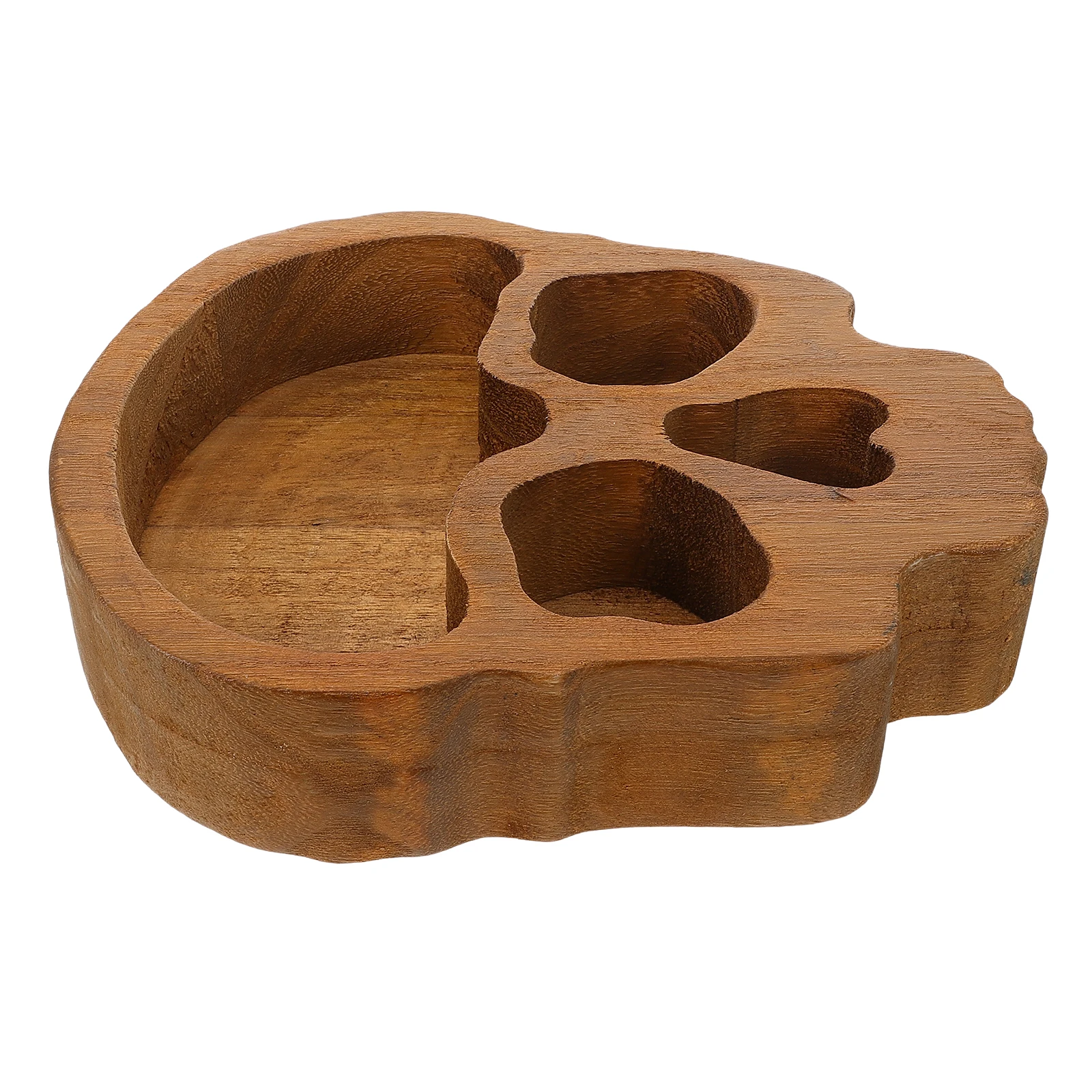 

Halloween Wooden Skull Bowl Party Snacks Tray Versatile Use Moderate Capacity Fruit Dish C Holder Serving Platter
