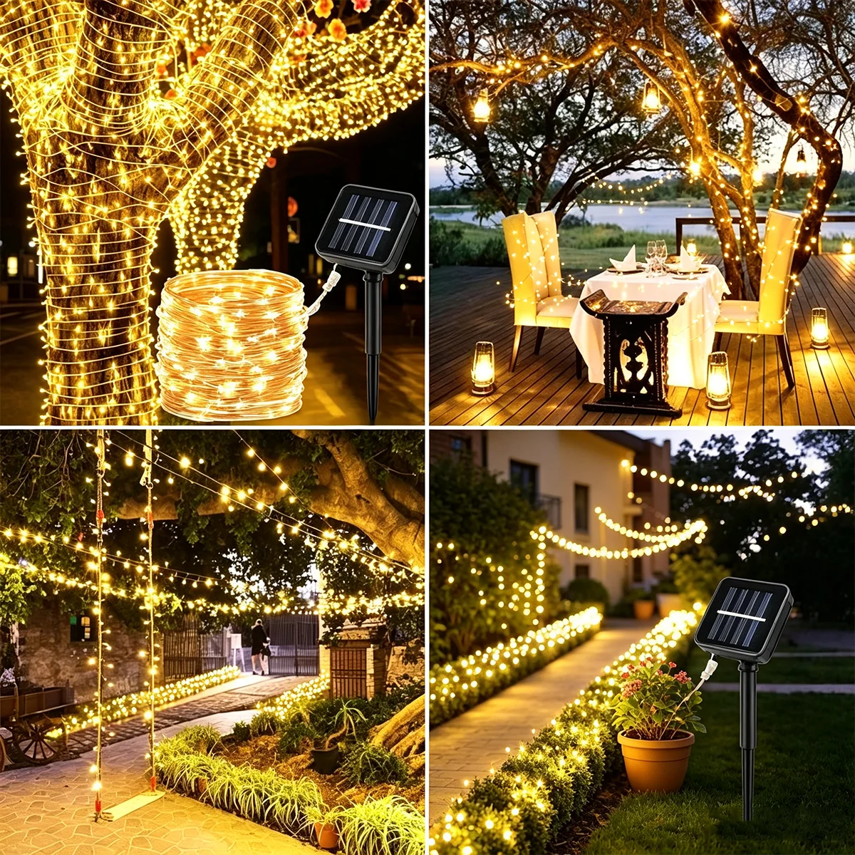 Outdoor Lighting On Trees - Solar Fairy Lights Flexible Copper Wire