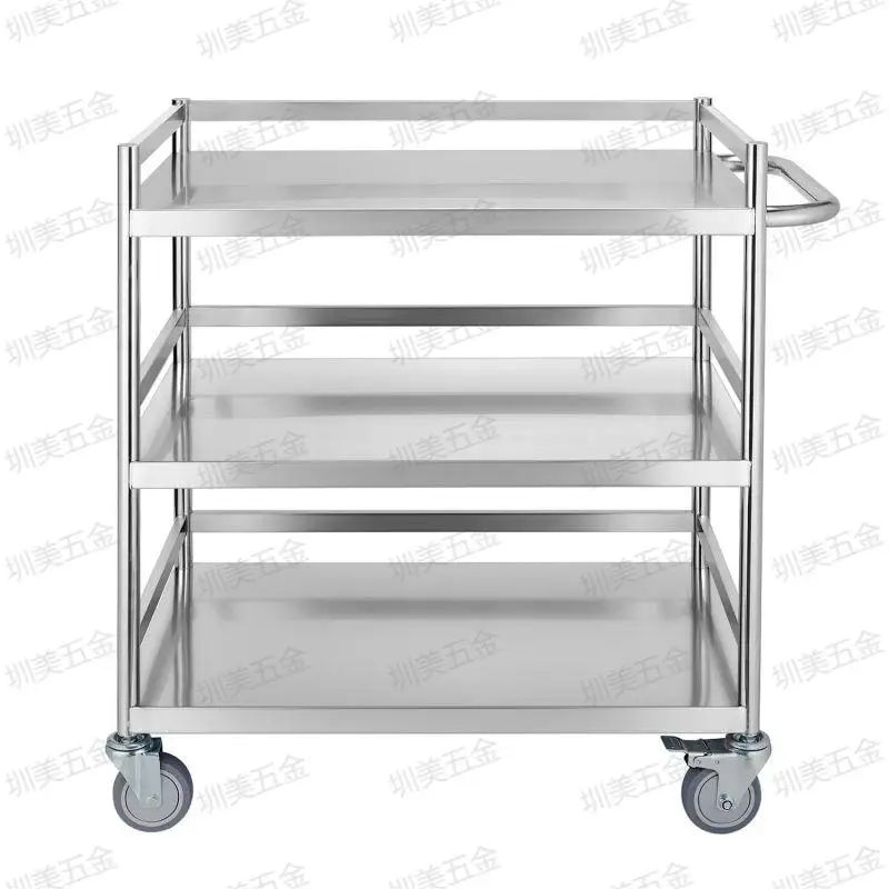 304 three-layer stainless steel trolley trolley silent non-magnetic thickened fence instrument trolley