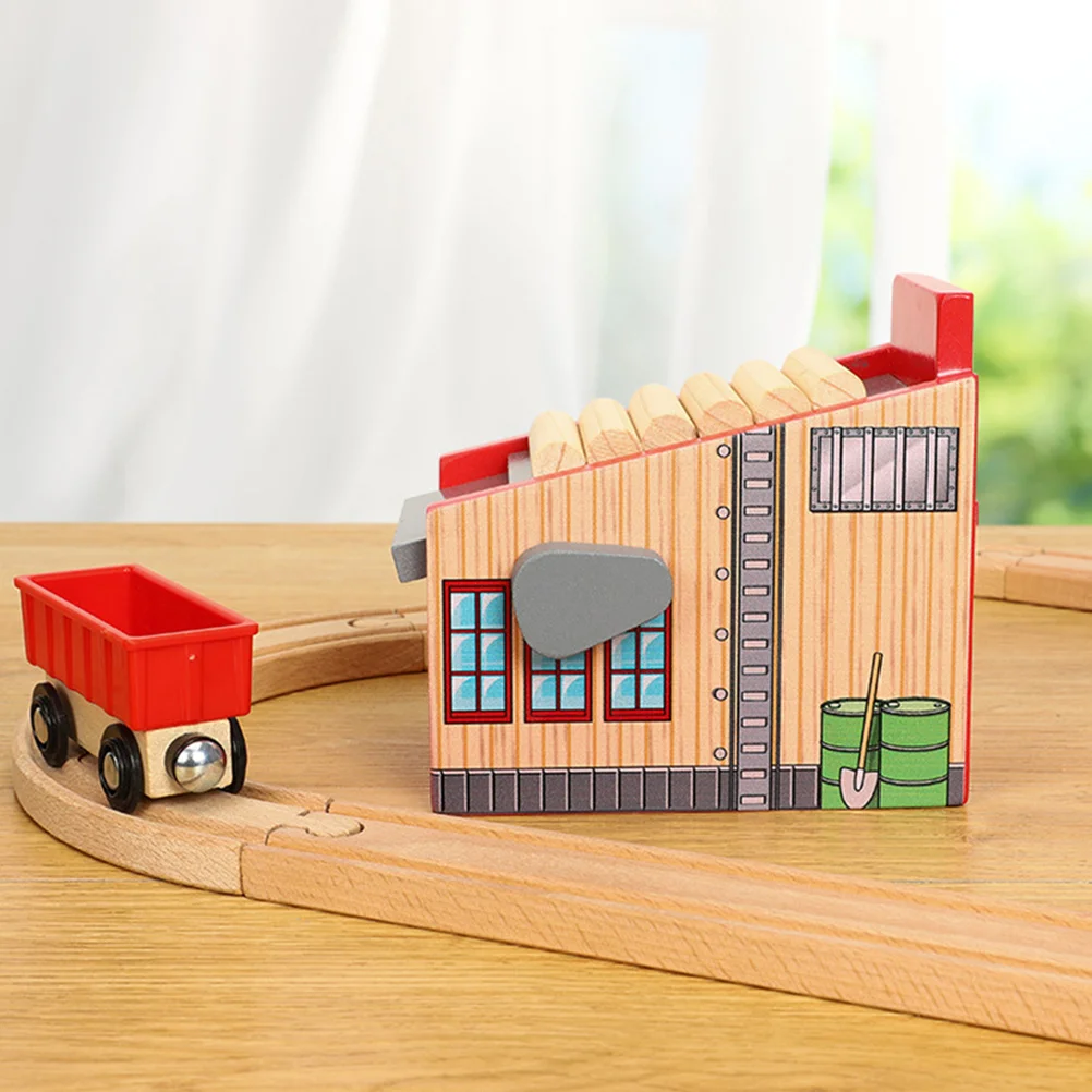 1Set Wooden Train Track Accessories Educational Plaything Children Learning Lumber Camp Wood Blocks Gift Wooden Train Toy