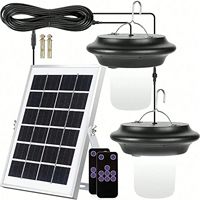 Solar Powered LED Ceiling Light Double Heads Hanging Pendant SMD LED Shed Lantern Waterproof Outdoor Solar Garden Lights