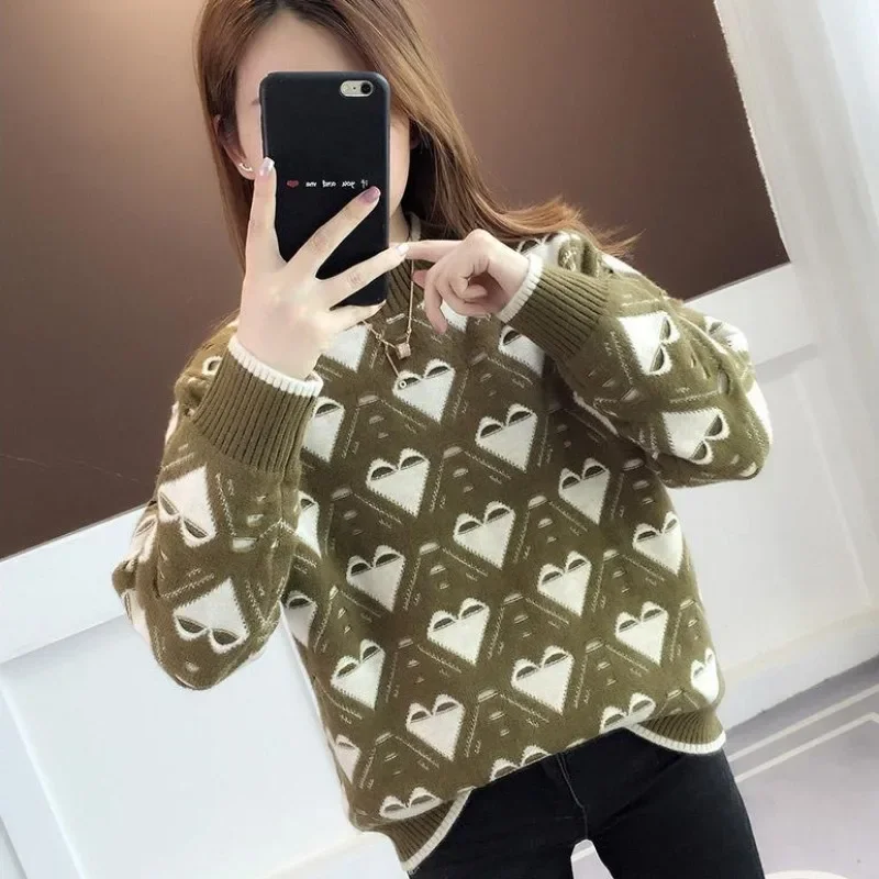 Female Pullover Graphic Knitted Sweaters for Women Hot Sale Winter Fall 2024 Thermal Clothes Outerwears Harajuku Jumper Fashion