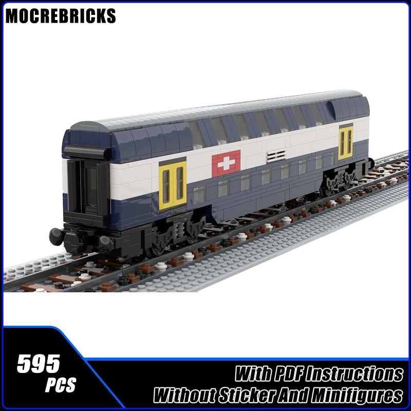 Suíço vagão locomotiva e trem transporte conjuntos, blocos de construção, tijolos modelo, moderno técnico cidade, Doubledecker, piloto, brinquedos presentes