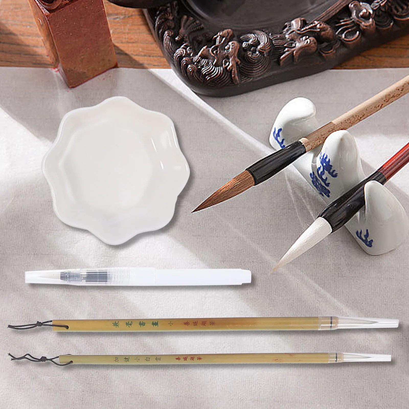 

1 Set Water Drawing Board With Stand Brush Holder Reusable Pp Material Art Board Set For Adults Writing Painting Practice