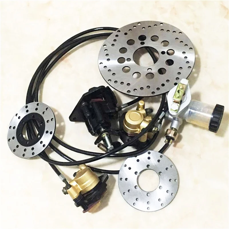 Motorcycle Front and Rear Brake Disc Pad Caliper Set Assembly